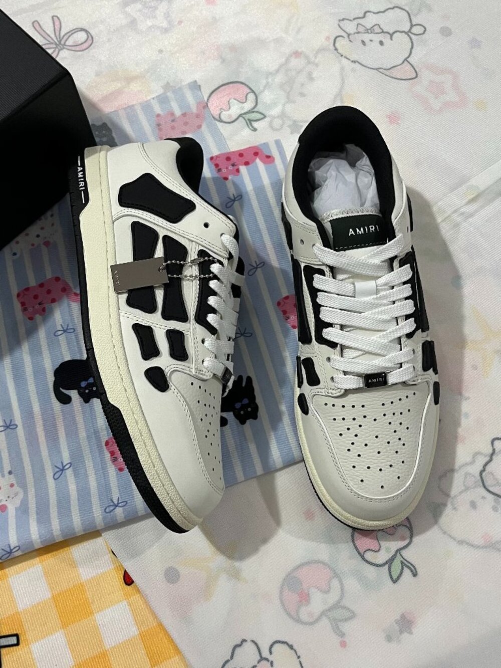 AMIRI Skeleton Low Sneakers (White/Black)